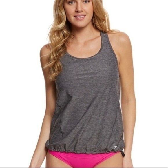 Speedo Women's Gray Power Pulse Tankini Top Size 6 New With Tags Layered - Picture 1 of 12